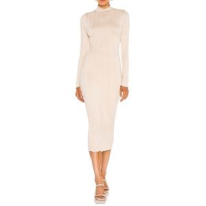 Michael Costello beige midi dress